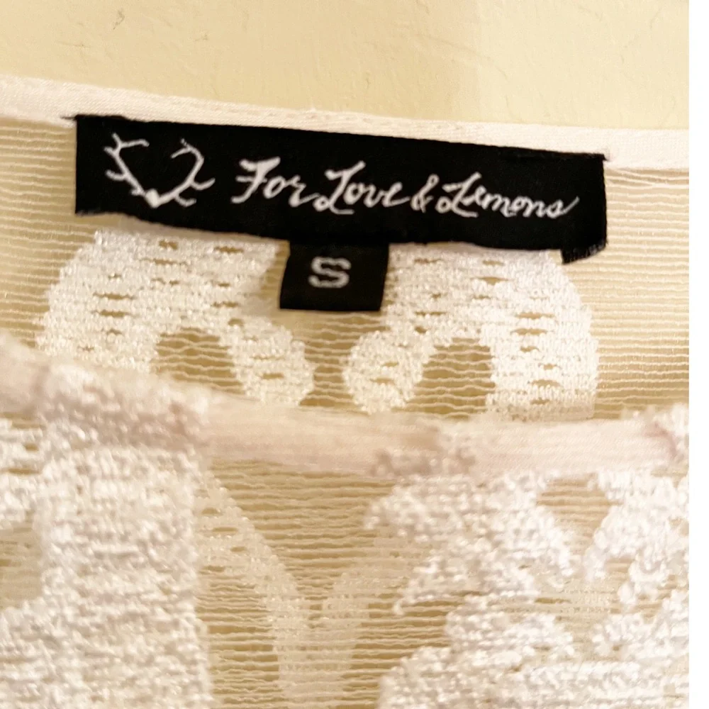 For Love and Lemons Cream Lace Top Size Small - Picture 5 of 7